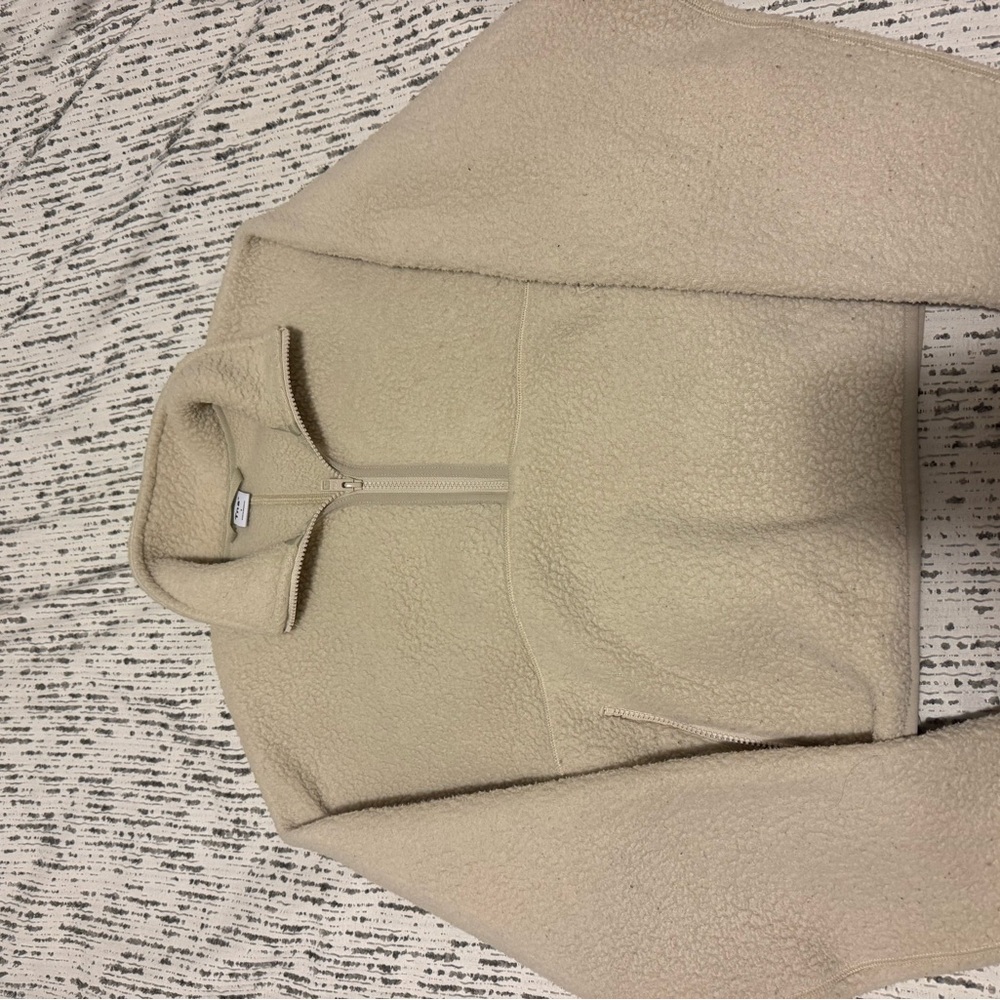 TNA Cream Teddy Jacket Cozy Minimalist Design